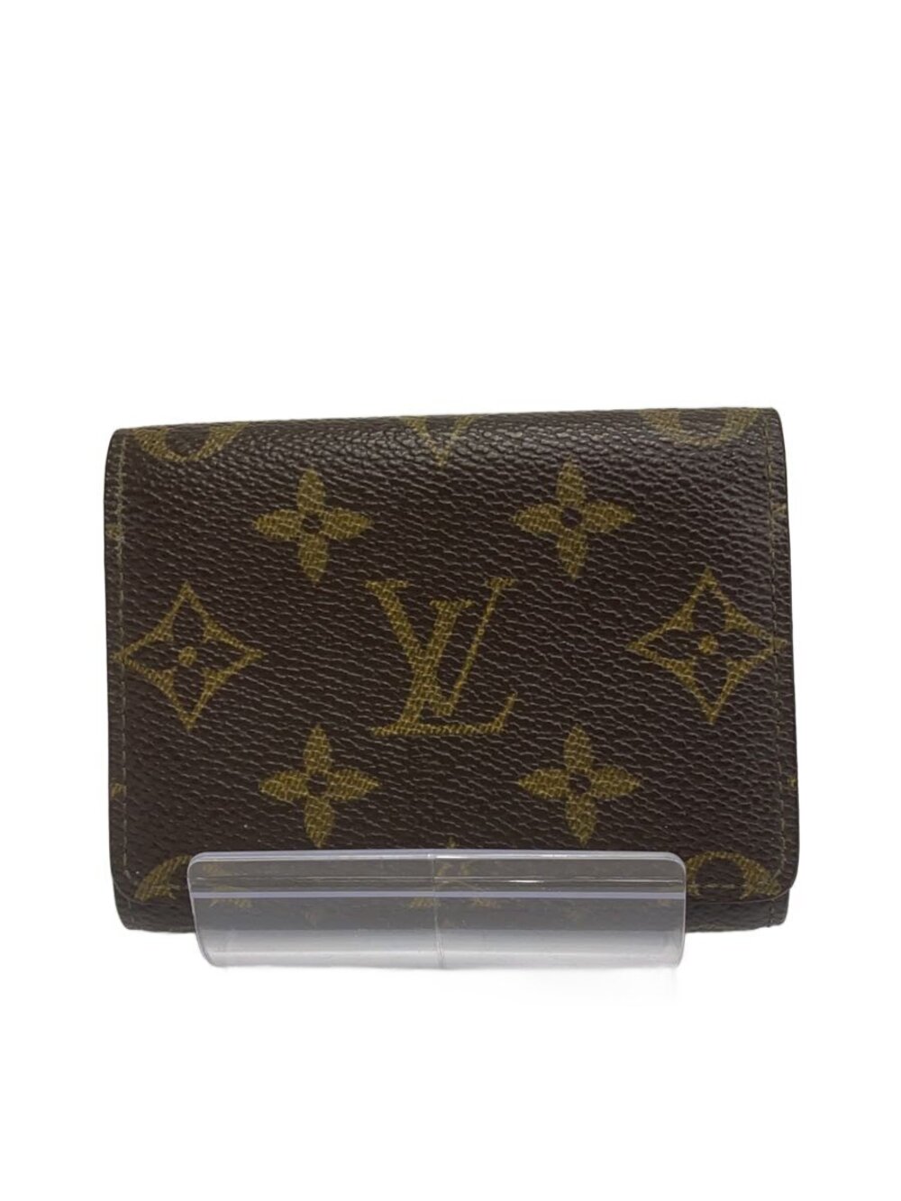 LOUIS VUITTON Envelope Wallet Carte de Visite Monogram Canvas Leather Brown